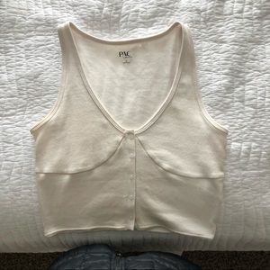 White Pacsun Basic Tank